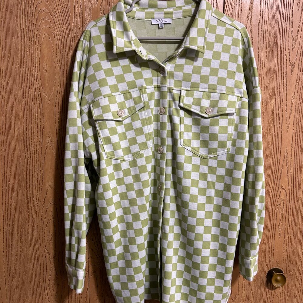 Green Checkered Shacket - image 1